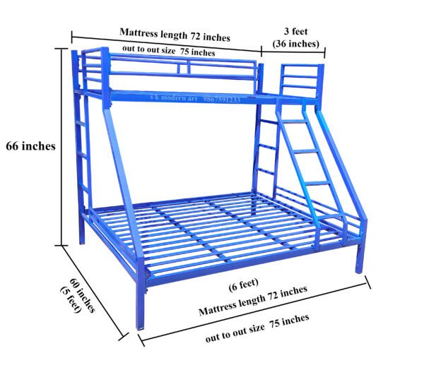 Bunk bed twin over full blue