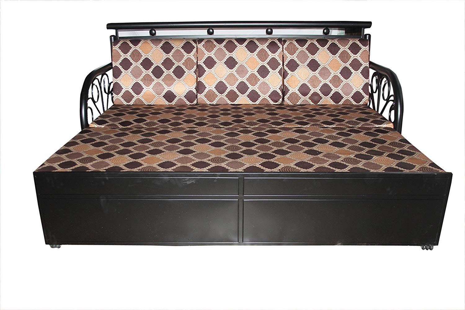 Metal Sofa Cum Bed With Storage Box 3 Seater