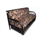 Metal Sofa Cum Bed With Storage Box Black Powder Coated 3 Seater