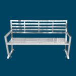 Three-Seater Sitting Bench with Back Rest for Office Hospital Clinic Visitor Reception Waiting Room Stainless Steel