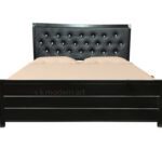 Metal Bed with Storage Box And Cushioned Headboard Without Mattress