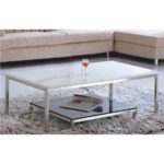 Stainless Steel Coffee | Center Table for Living Room With Glass - S K MODERN ART (Design 13)