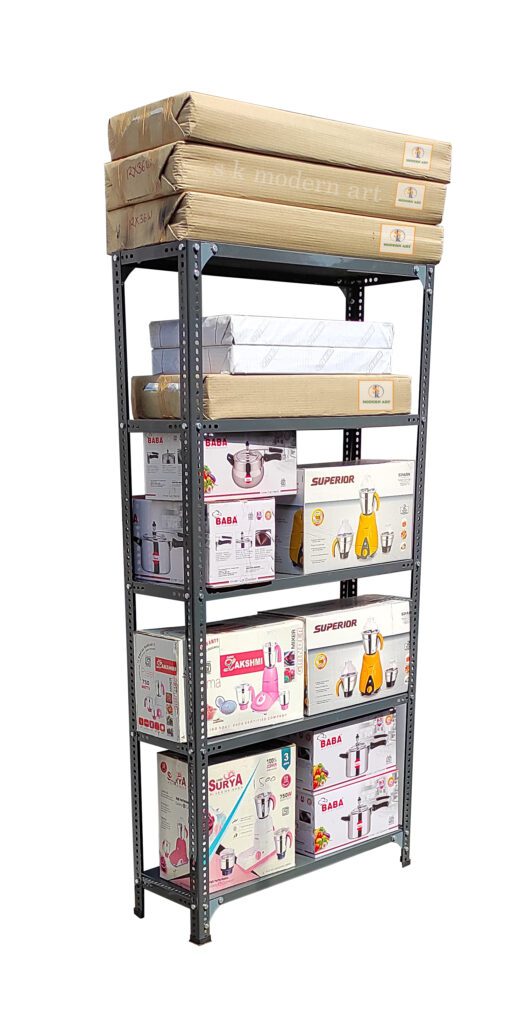 5-Shelf Slotted Angle Storage Rack - S K MODERN ART