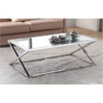 Stainless Steel Coffee | Center Table for Living Room With Glass - S K MODERN ART