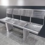 4-Seater Visitor Bench for Office Waiting Room and Reception Stainless Steel Grade 304 With Back Rest- S K MODERN ART