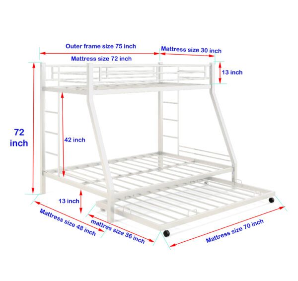 bunk bed with trundle twin over full