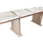 4-Seater Visitor Bench for Office Waiting Room and Reception Stainless Steel Grade 304 (Backless)- S K MODERN ART