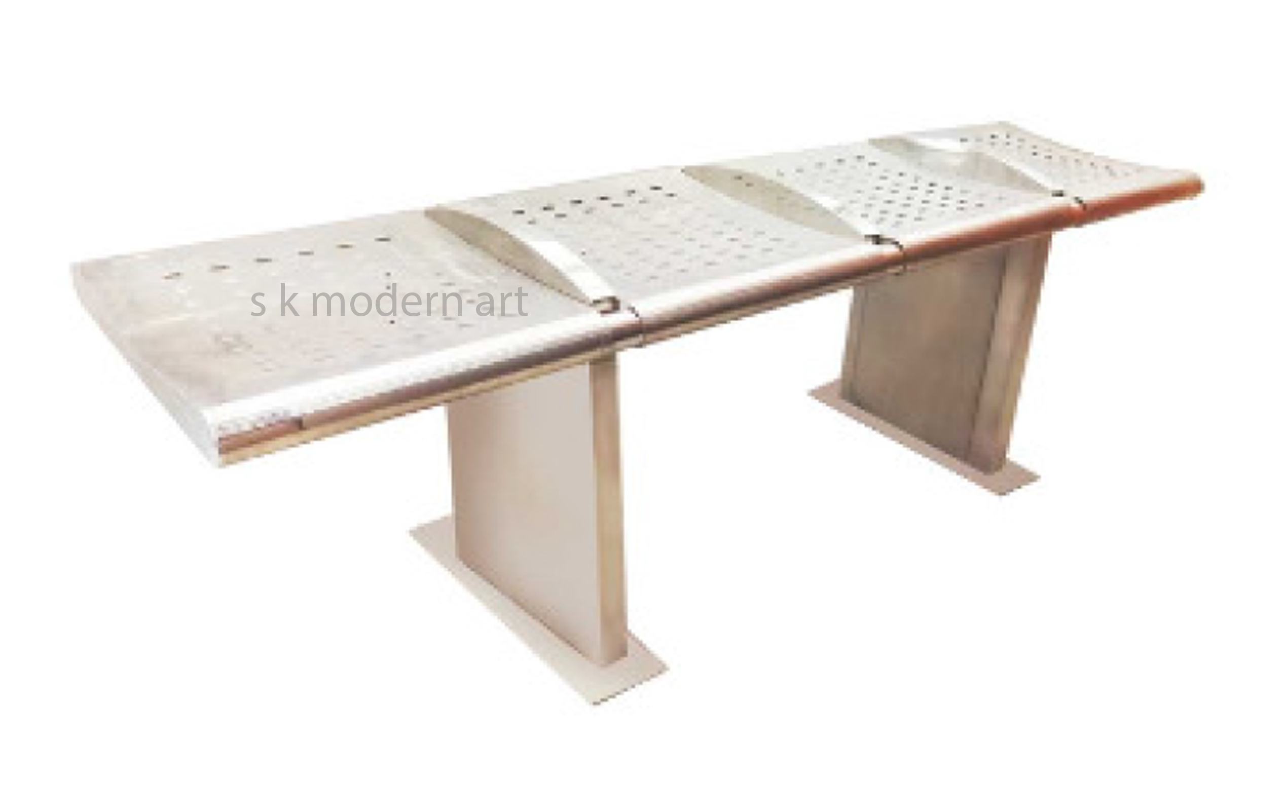 bench steel sk modern art 4 seater reception bench