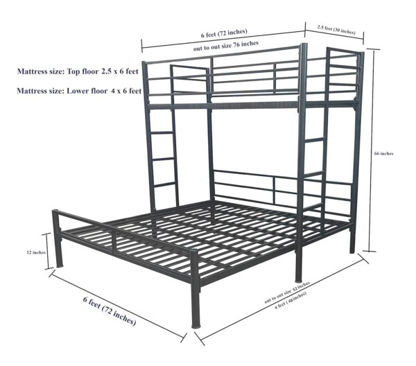 bunk bed 2.5 x 6 + 4 x 6