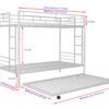 bunk bed with trundle 3 x 6 white