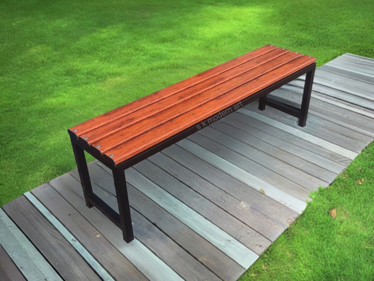 Seater Metal Frame Bench with FRP Fiber Strips Seat S K MODERN ART