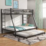 S K MODERN ART Bunk Bed With Trundle for Adults Without Mattress Twin over full