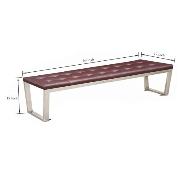 Steel bench seat with cushion