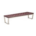 S. K. MODERN ART 3 Seater Stainless Steel Bench With Cushion Seat For Office Garden Outdoor