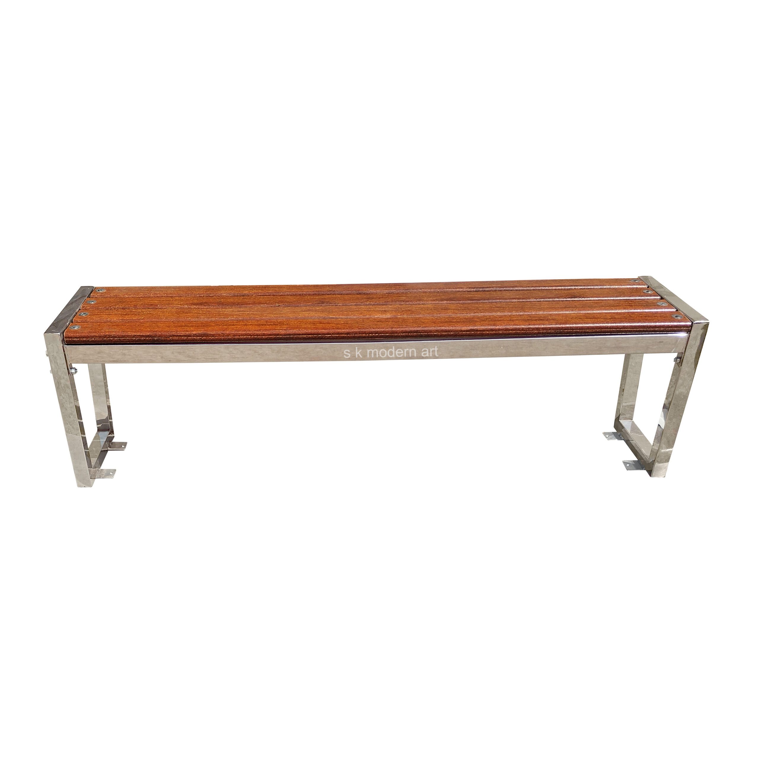 Steel bench with fiber strip 2 s k modern art Sitting bench
