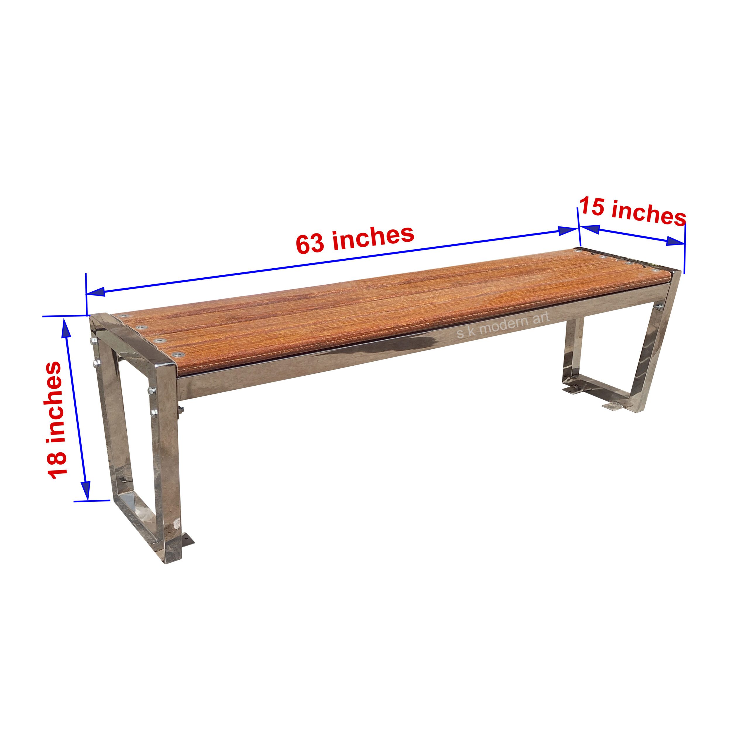 Steel bench with fiber strip size sk modern art