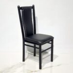 Metal Dining Chair with Rexin Cushion