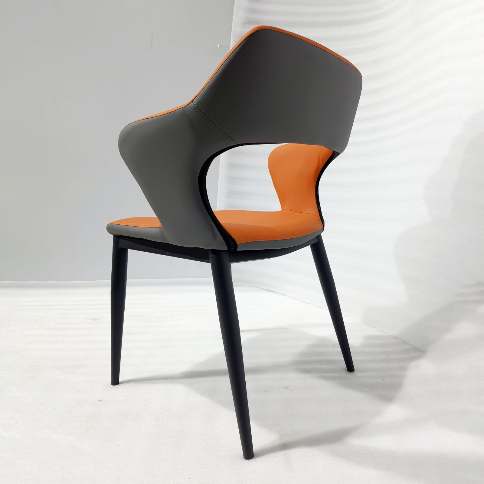 Imported chair orange and grey 2