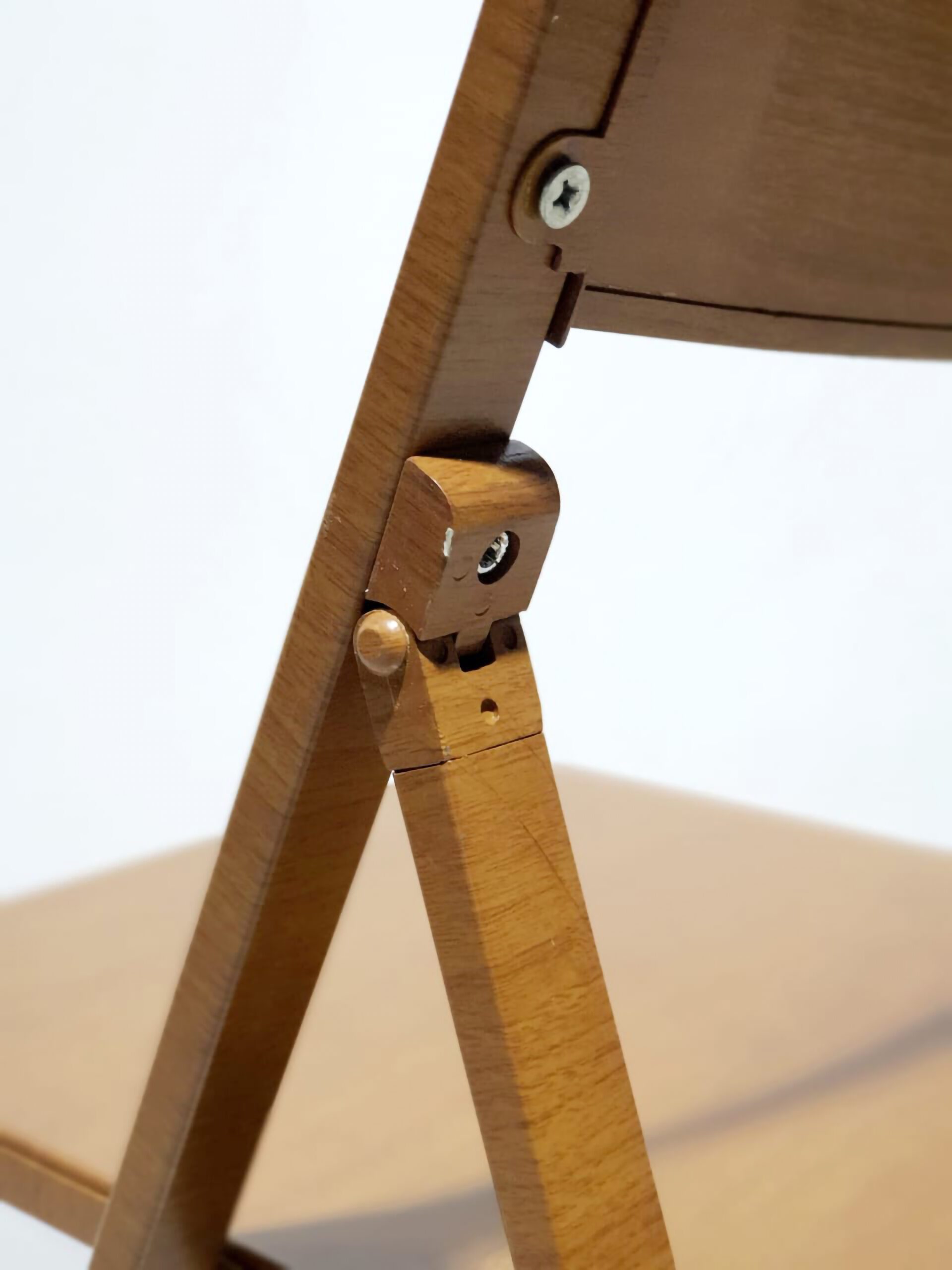 Metal folding chair wooden coating 3