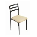 Metal Dining Chair with Cushion Black Powder Coated