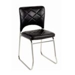 Dining Chair For Home | Office Visitor chair Steel Frame With Rexine Cushion