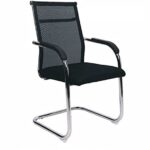 Office Executive Visitor Chair with Breathable Mesh Back (Black)