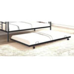Metal Trundle bed Frame Without Mattress (black, 3 x 6 feet)